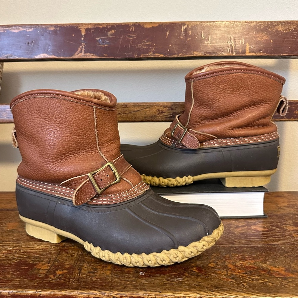 LL Bean Bean Boot Limited Edition Buckle Leather Shearling Lined Insulated